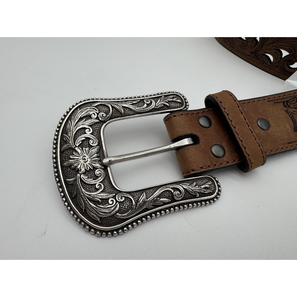 Ariat Western Womens Belt Leather Scroll Paisley Cut Out Brown A1514802 - Picture 2 of 6